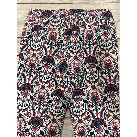 Ann Taylor LOFT Floral Mosaic Riviera Pants In Marisa Fit Cotton Blend Size 4 - Picture 4 of 8